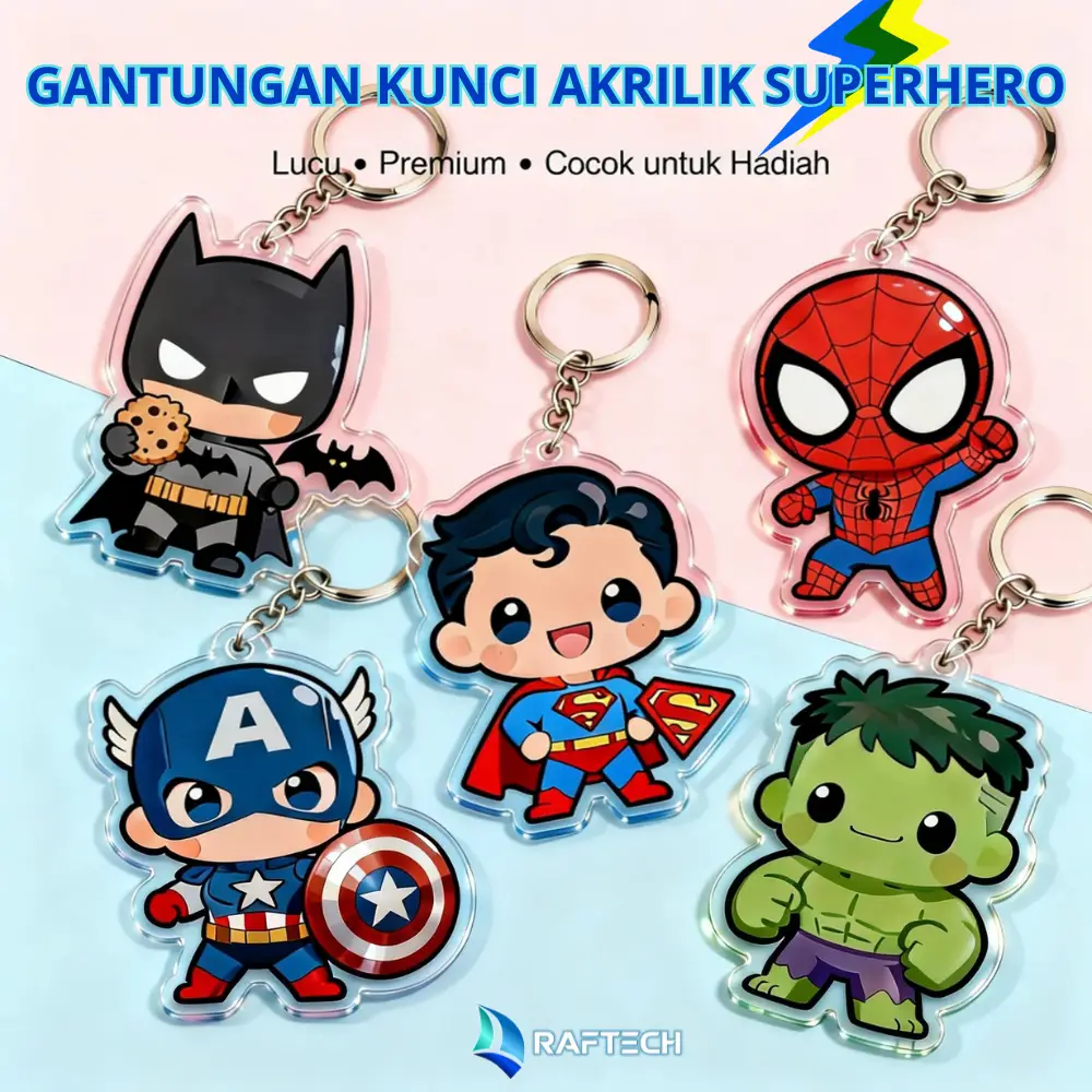 gantungan kunci akrilik superhero