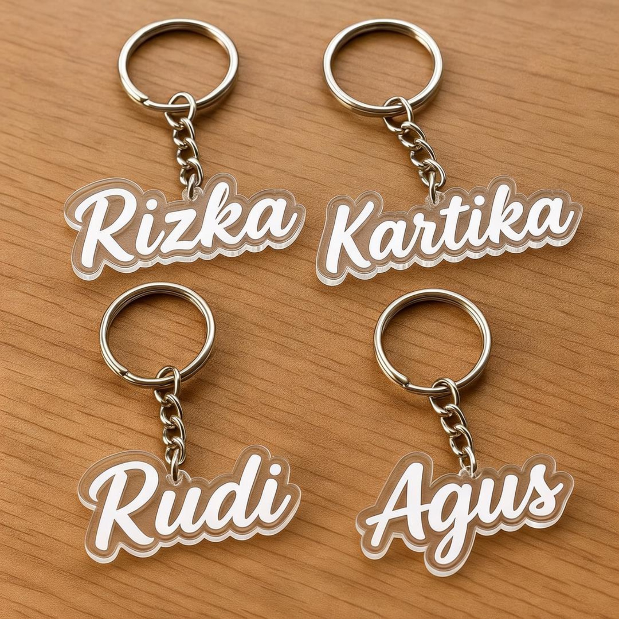 gantungan kunci akrilik nama custom