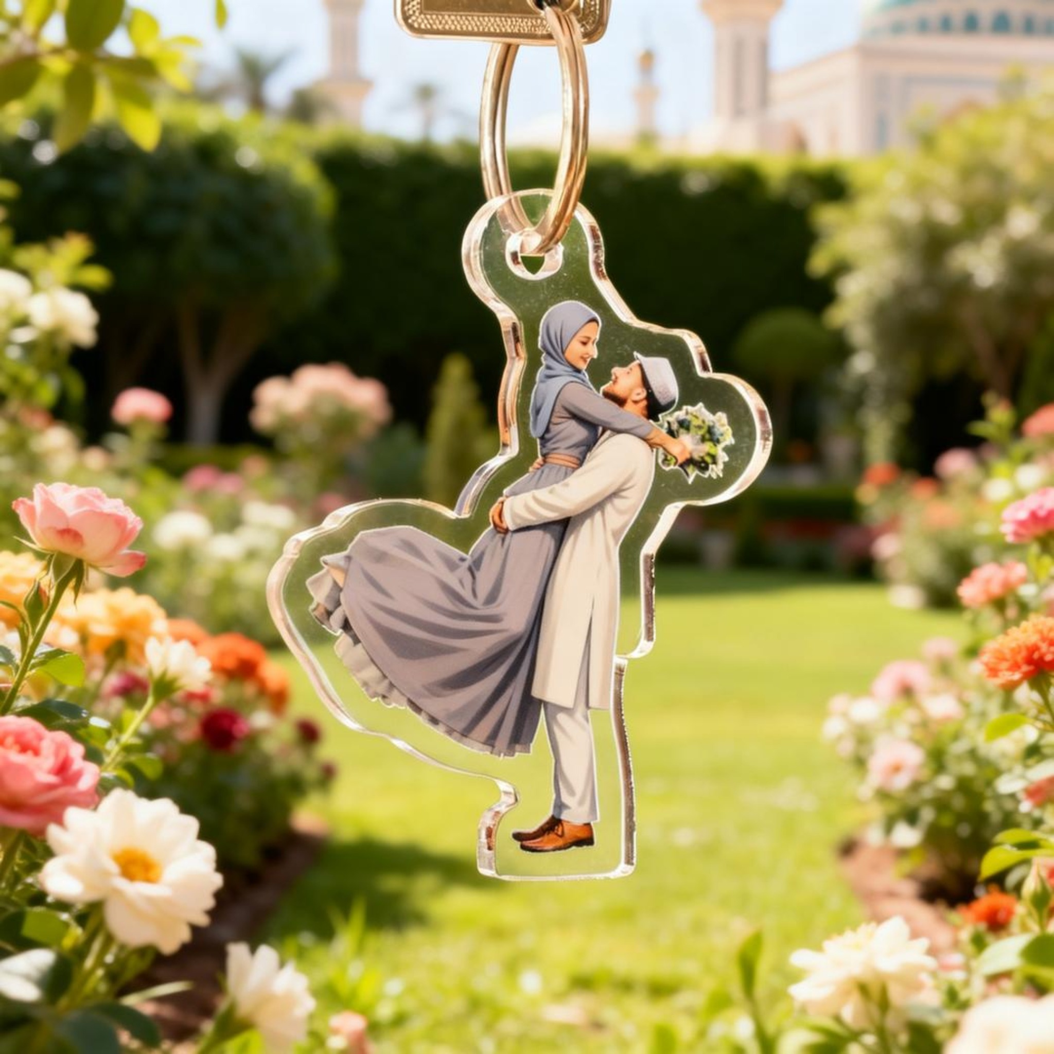 gantungan kunci akrilik suvenir pernikahan