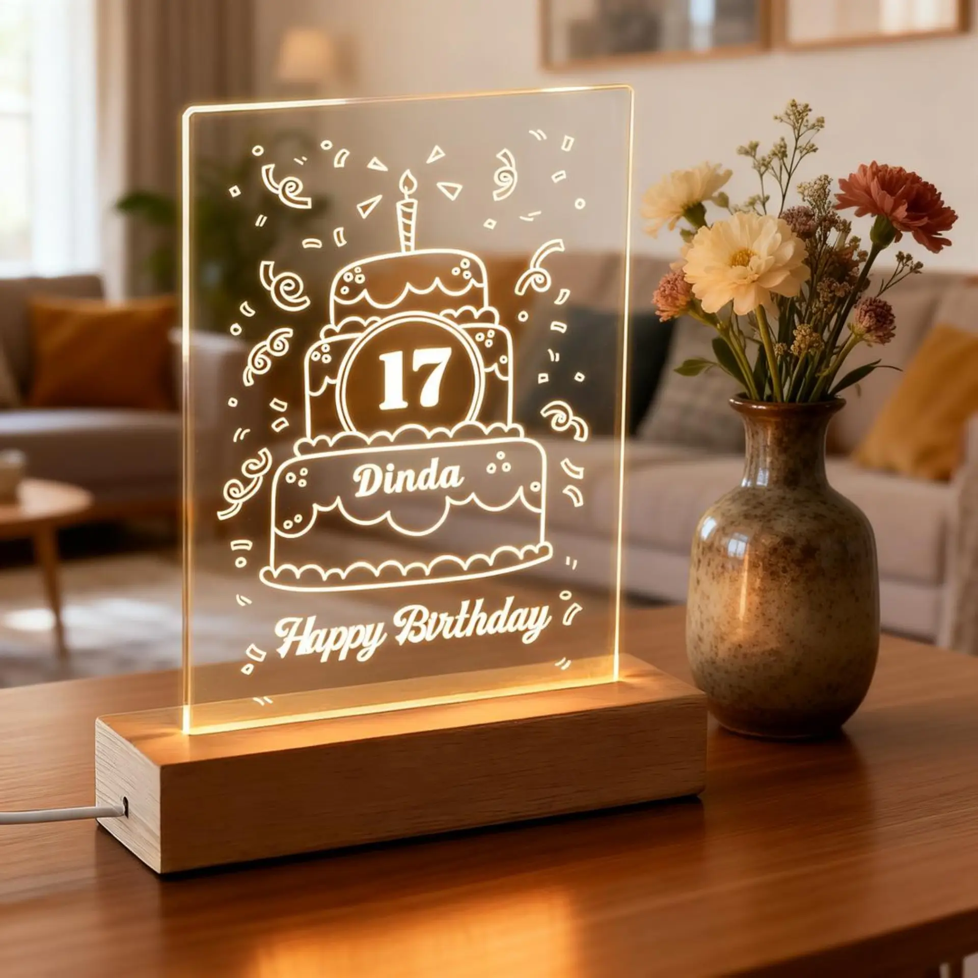 hadiah kado gift led akrilik