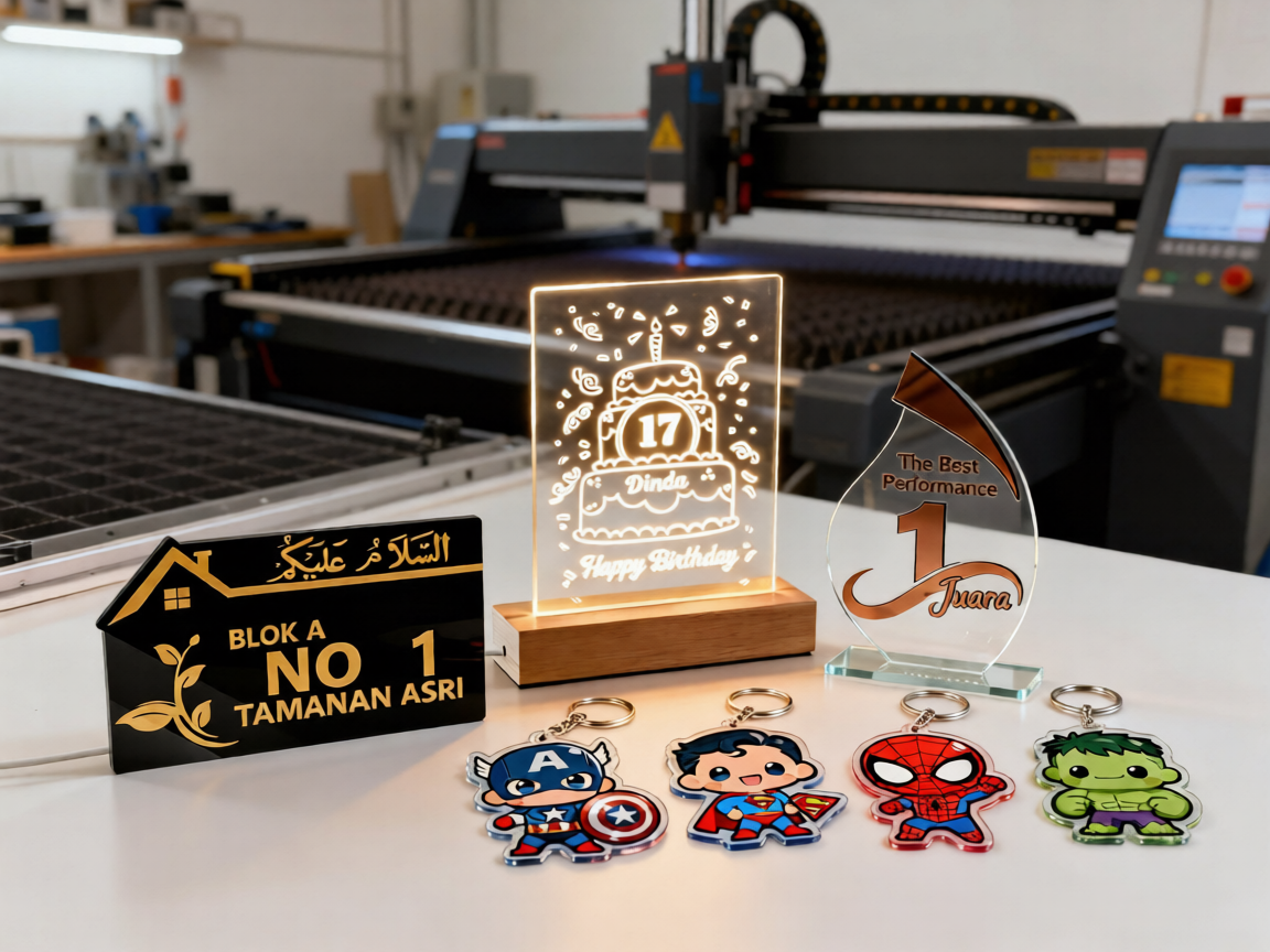 Hadiah kado gift LED akrilik